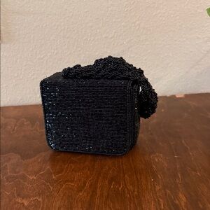Vintage Elegant Black Beaded Women's Bag